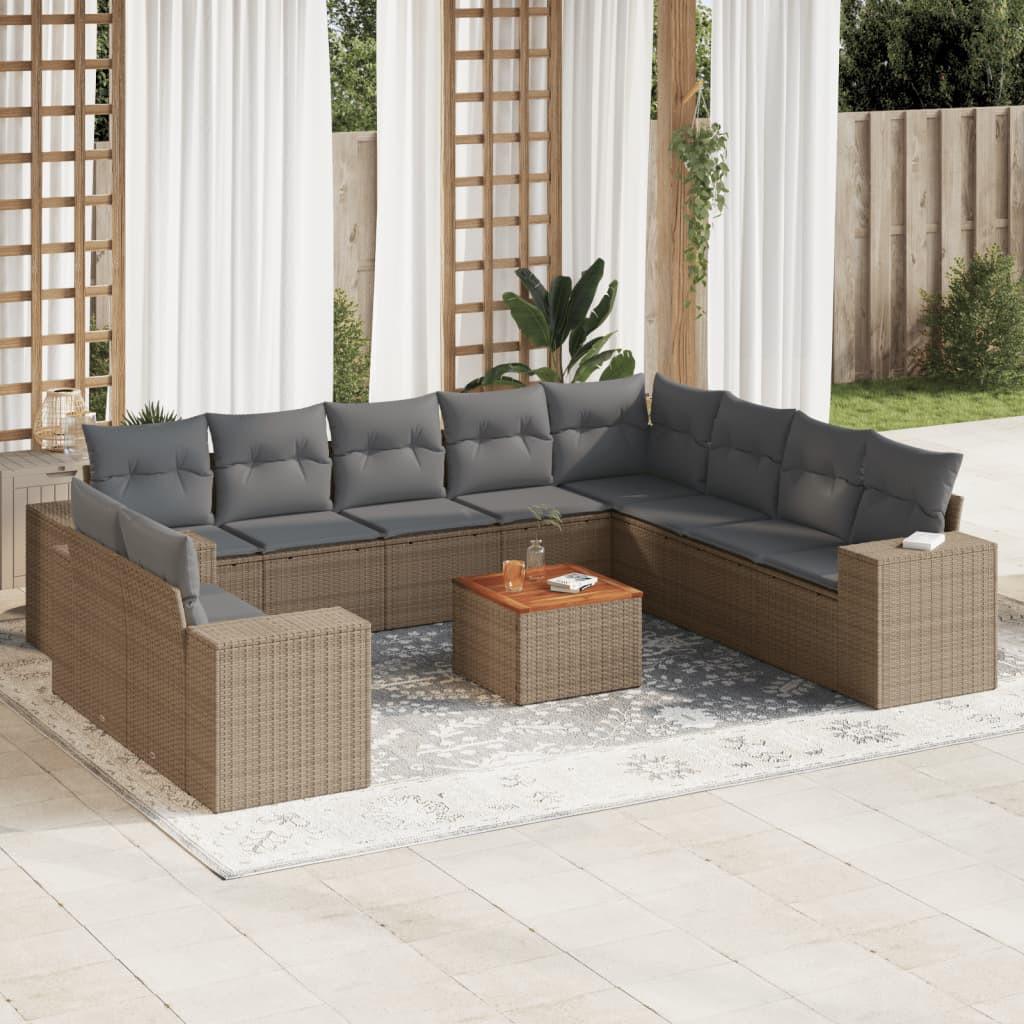 VidaXL set divano da giardino Polirattan  