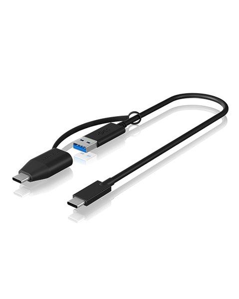 Image of ICY BOX IB-CB033 USB Kabel 0,35 m USB 3.2 Gen 2 (3.1 Gen 2) USB C USB A Schwarz