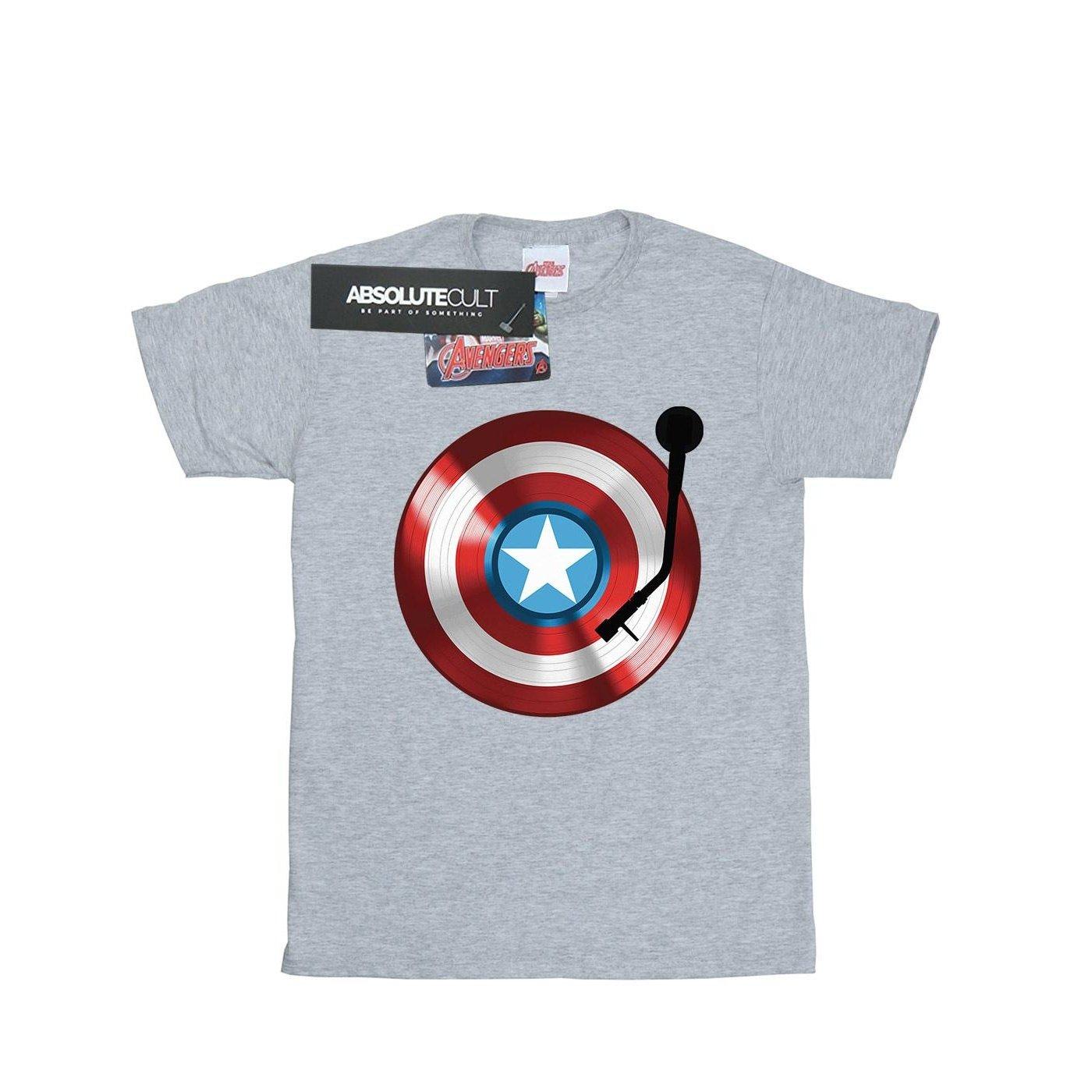 Image of Captain America Turntable Tshirt Herren Grau L