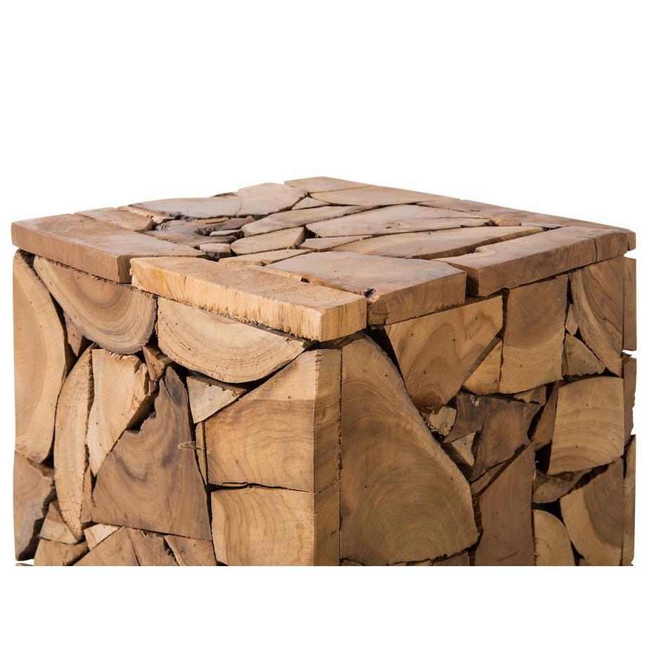 Beliani Table d'appoint en Teck Boho NELSON  