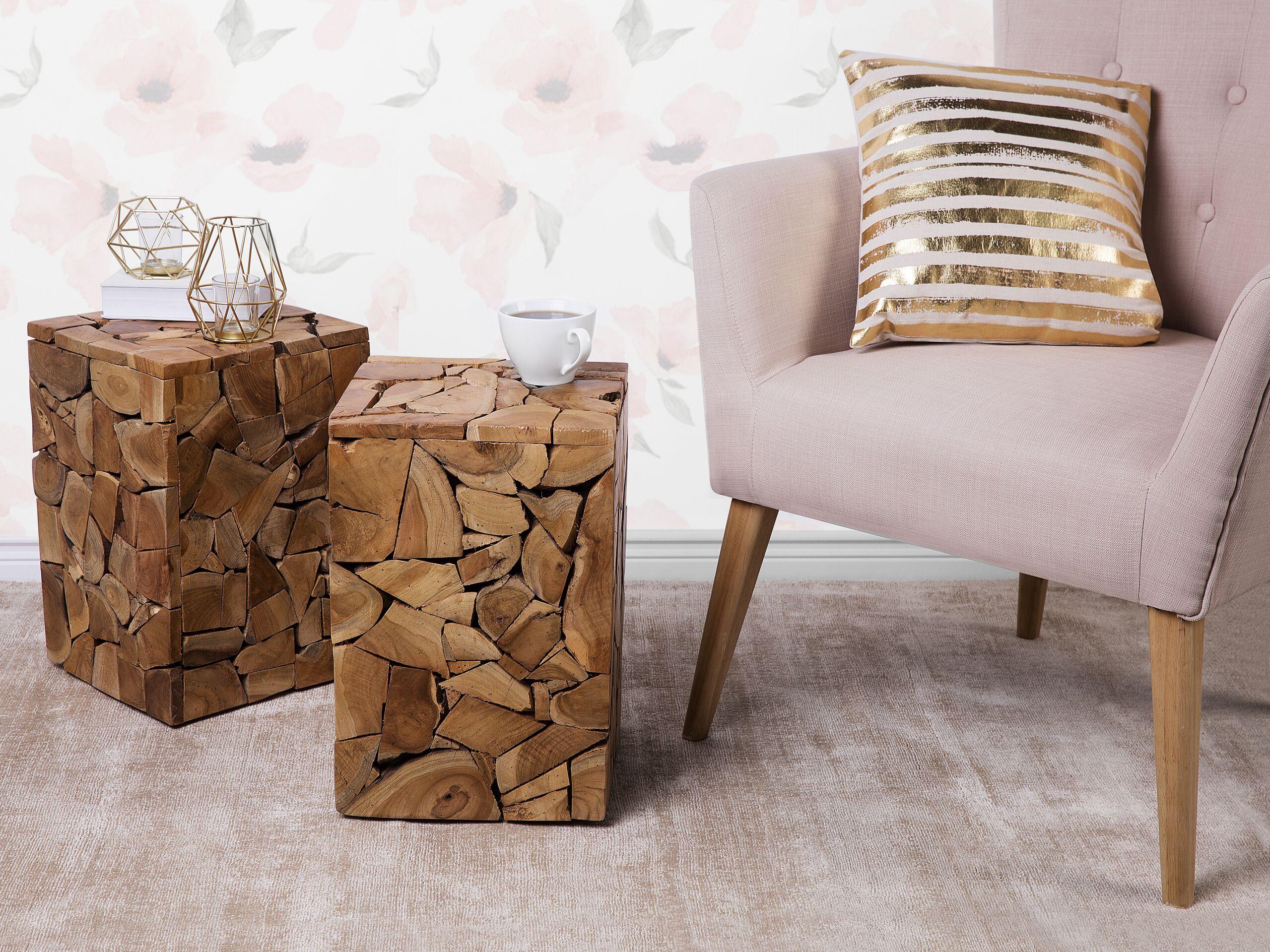 Beliani Tavolino en Legno di teak Boho NELSON  