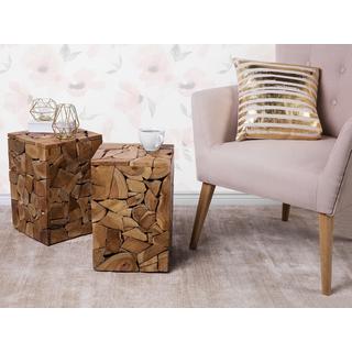 Beliani Tavolino en Legno di teak Boho NELSON  
