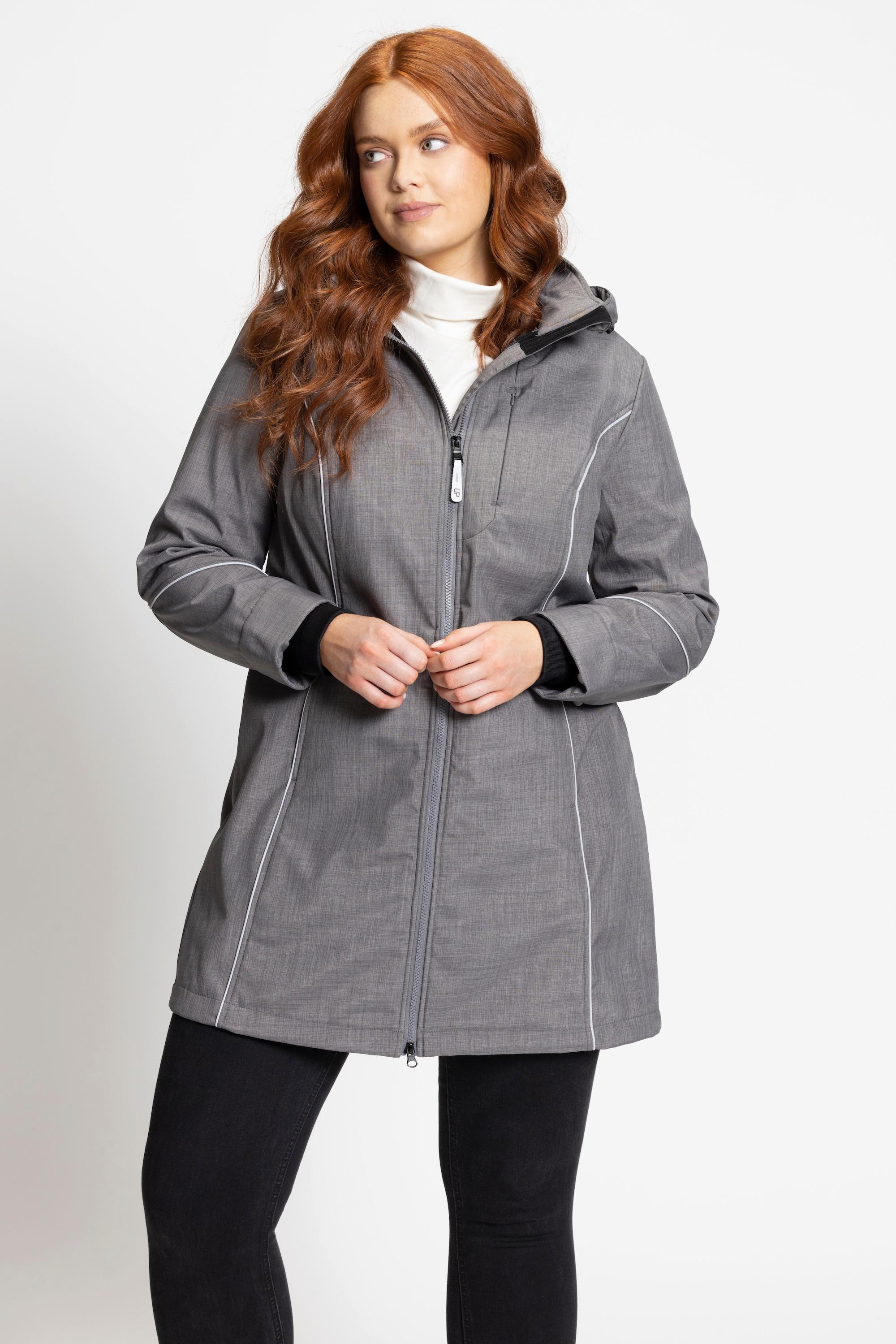 Ulla Popken  Veste softshell, réfléchissant, col montant, fermeture éclair à double sens 