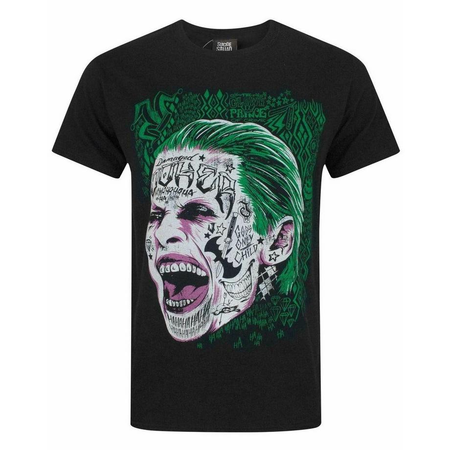 Suicide Squad Joker Gesicht Print Regular Fit T-Shirt  