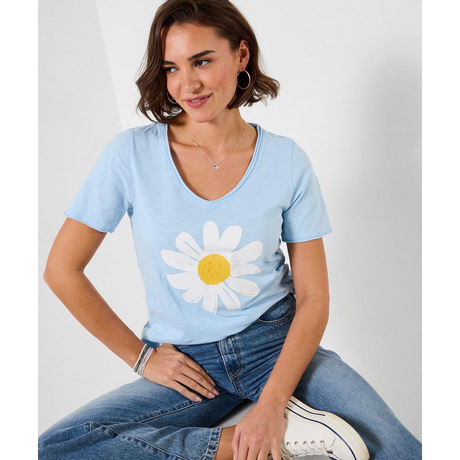 T-Shirt mit Gänseblümchenmotiv im Retro-Stil
