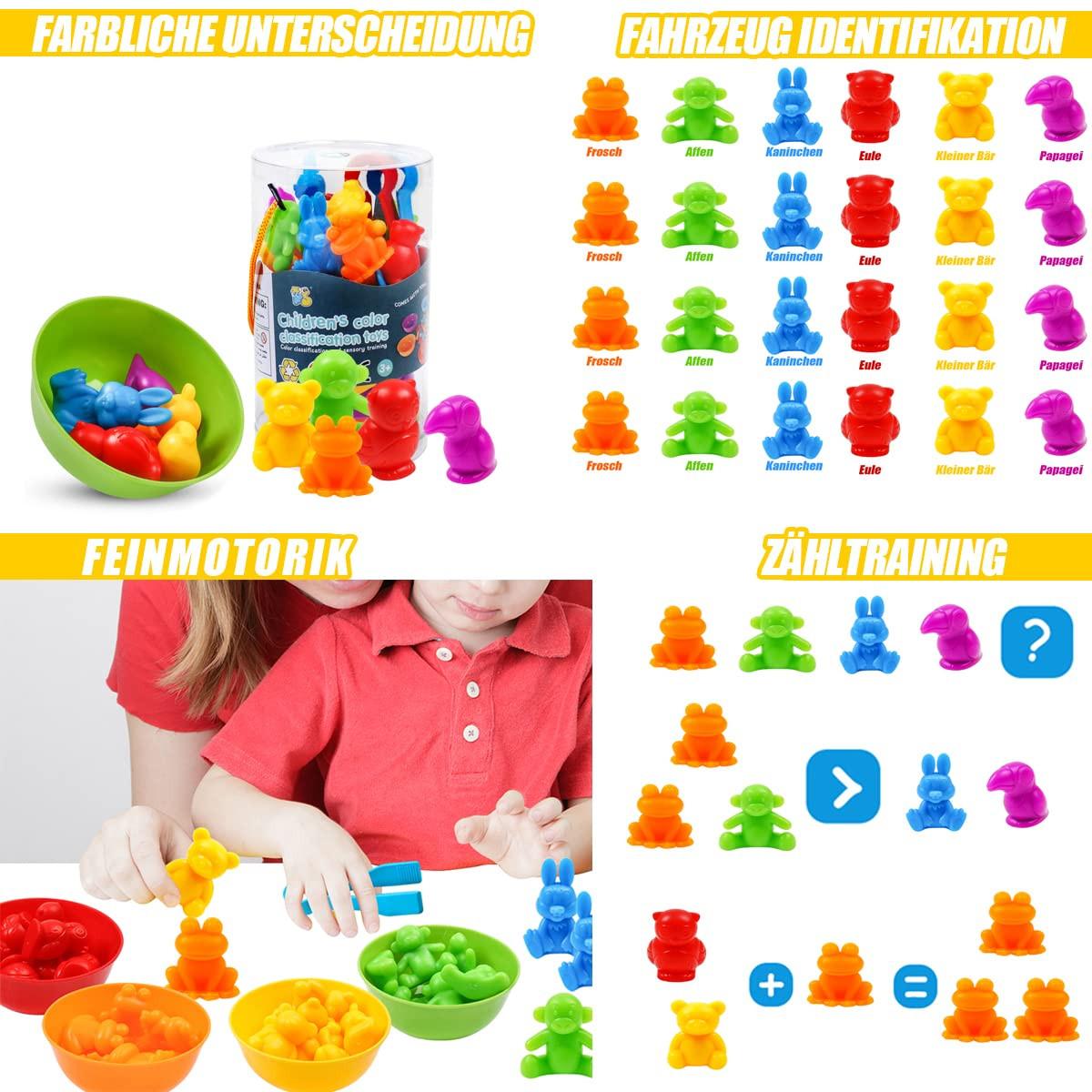 Activity-board  Jouets Tasses à trier et pinces assorties pour enfants 