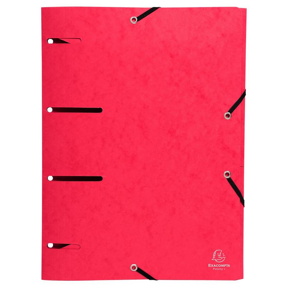 Exacompta Cartella forata 3 lembi con elastici cartoncino lustré 375g/mq Punchy - A4 - x 25  
