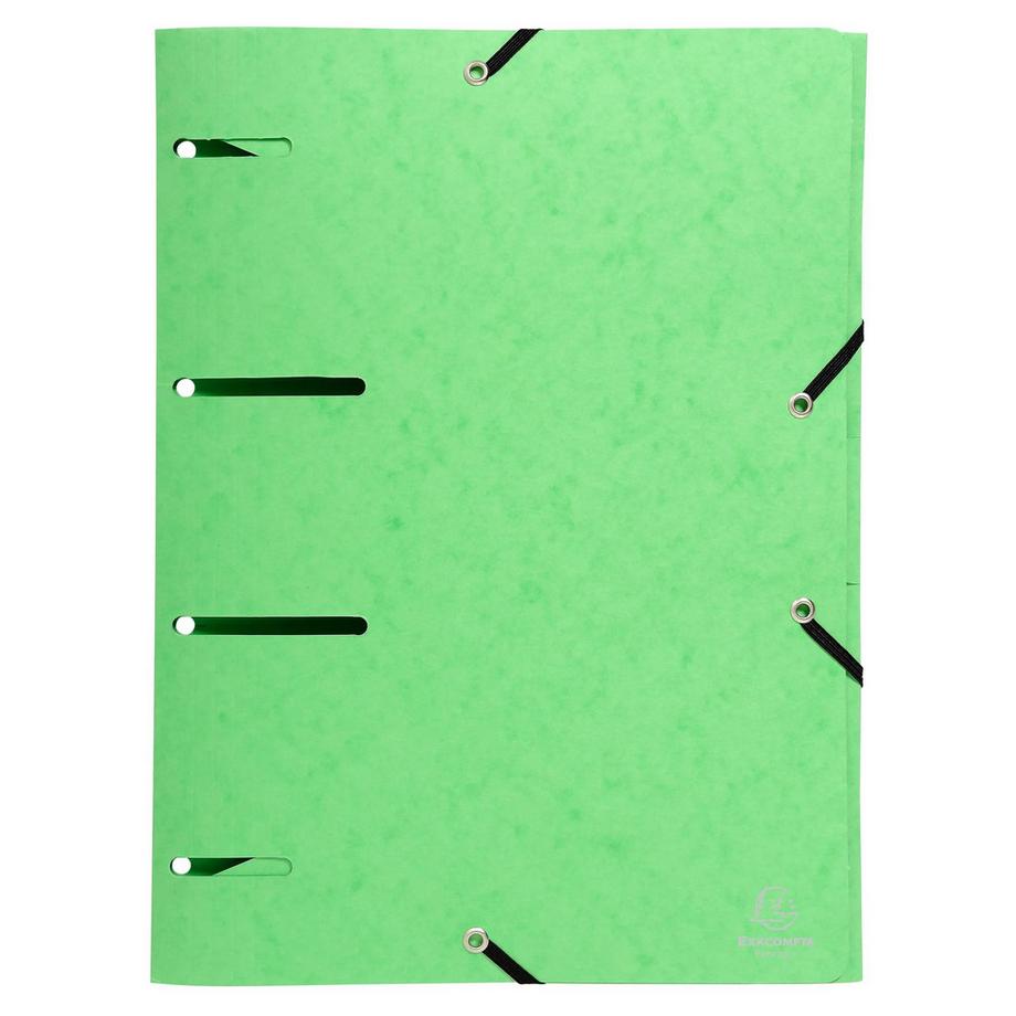 Exacompta Cartella forata 3 lembi con elastici cartoncino lustré 375g/mq Punchy - A4 - x 25  