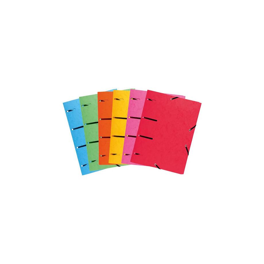 Cartella forata 3 lembi con elastici cartoncino lustré 375g/mq Punchy - A4 - x 25