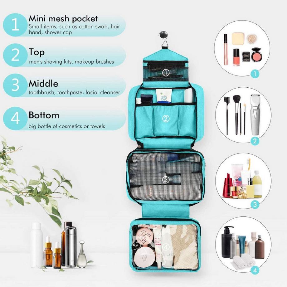 Only-bags.store Trousse de Toilette à Suspendre avec Crochet Rotatif à 360°  