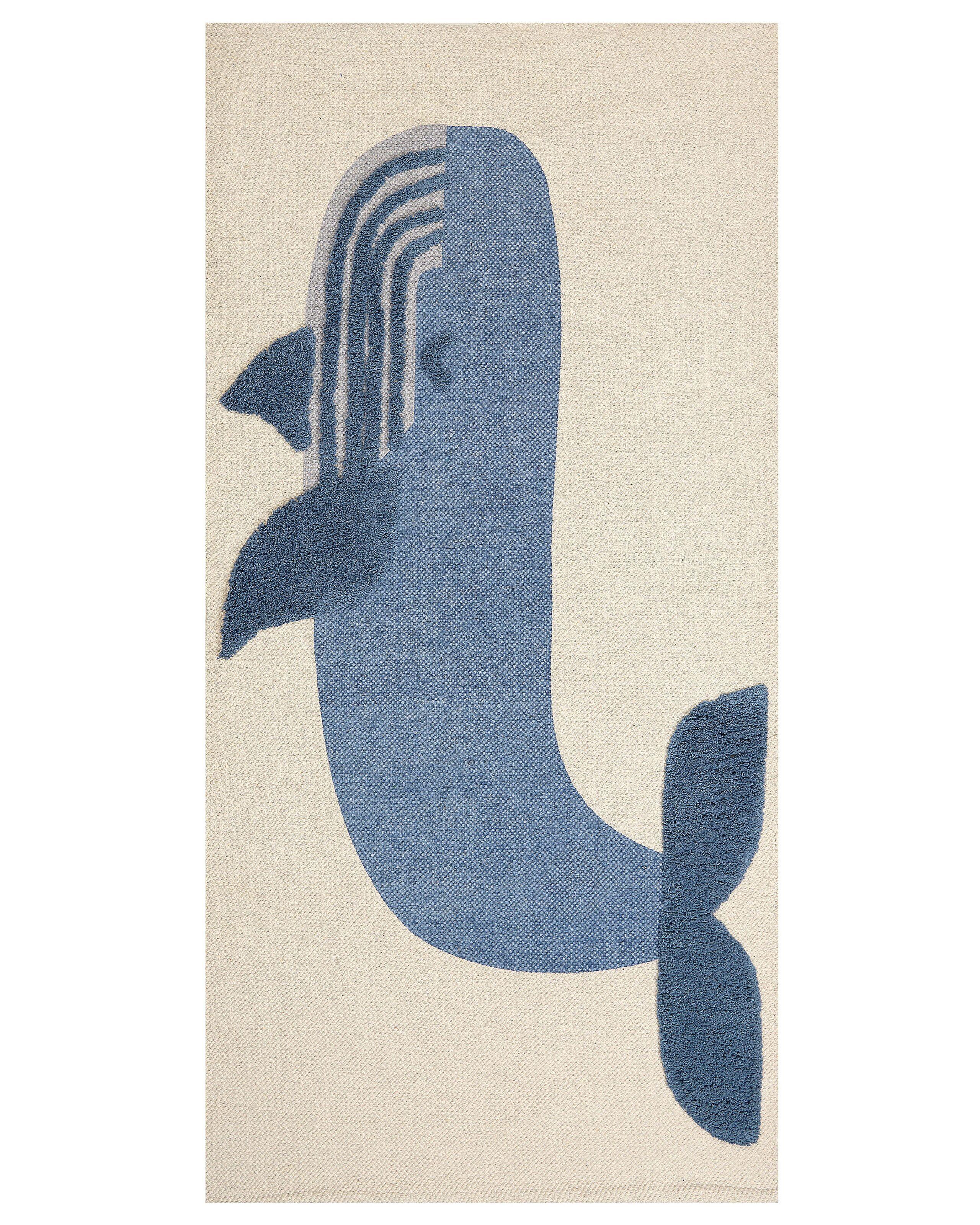 Image of Teppich Aus Baumwolle Boho Selai Unisex Perle 80X150CM