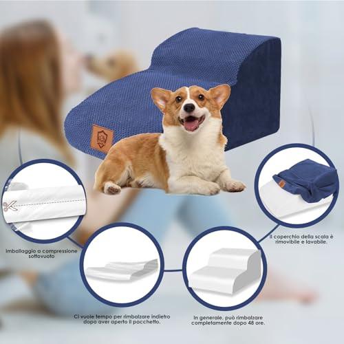 Alopini  Escaliers pour chiens à 2 marches, escaliers imperméables pour animaux de compagnie, lit de rampe antidérapant pour chiens et chats, marches pour chiens en mousse haute densité 