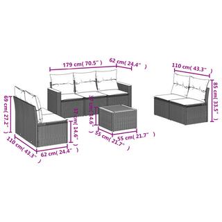 VidaXL Ensemble de canapés de jardin rotin synthétique  