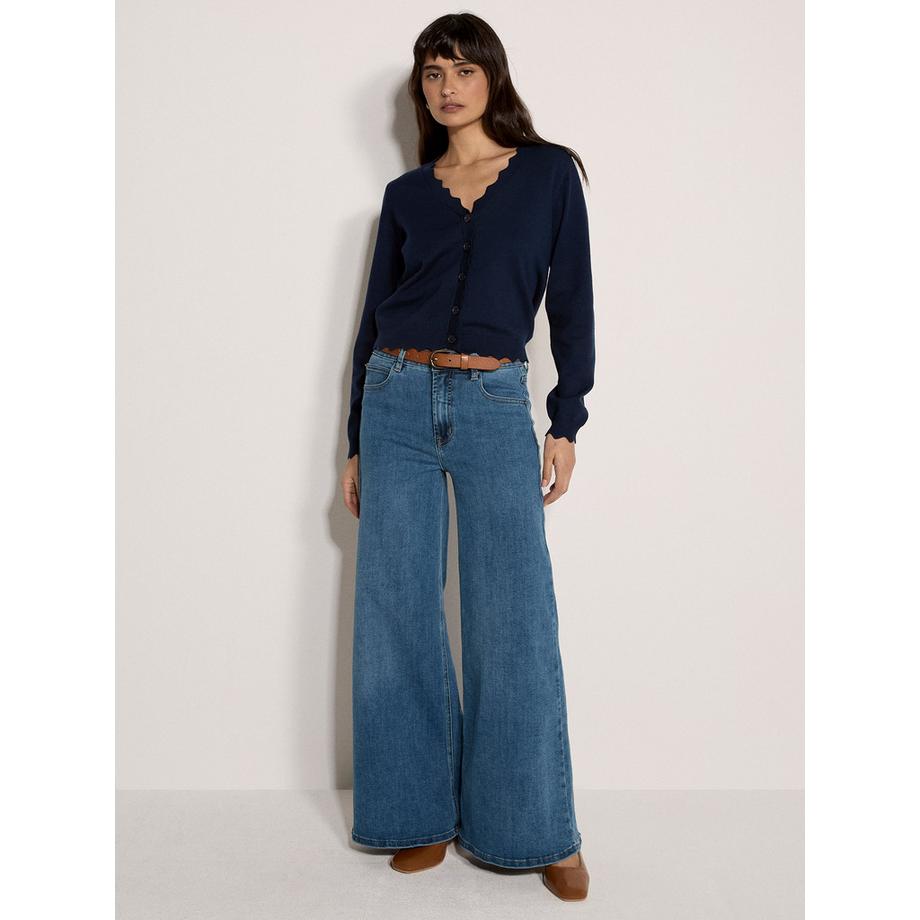 APRICOT Cardigan à ourlet festonné  