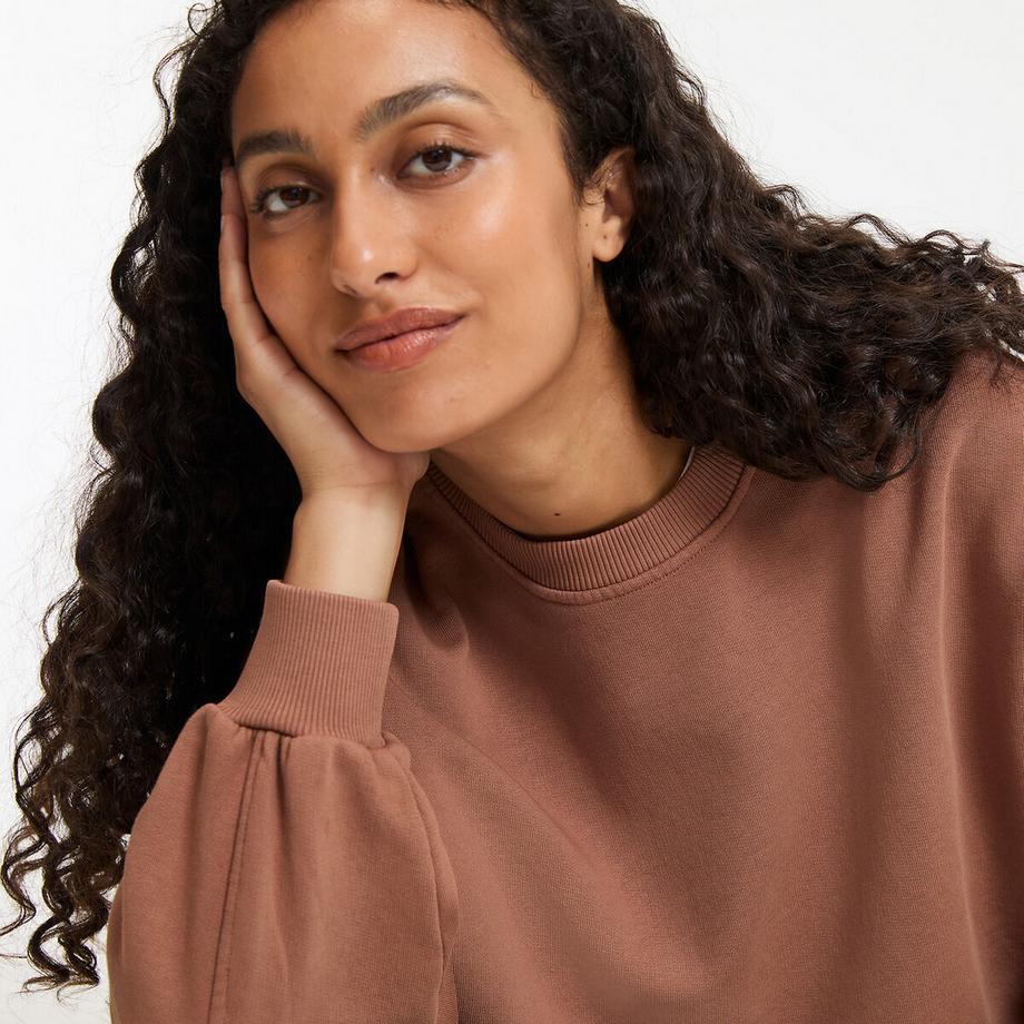 La Redoute Collections Kurzes Rundhals Sweatshirt  