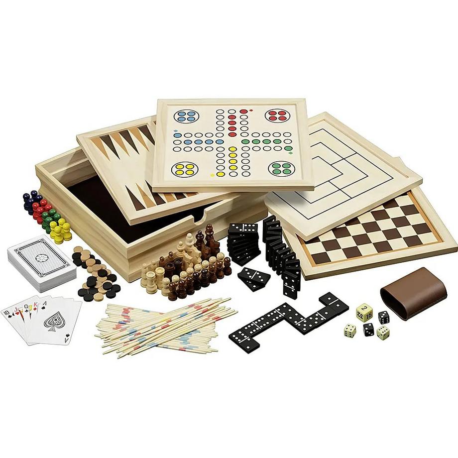 Philos  Spiele Holz-Spielesammlung 10, klein 