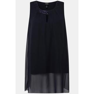 Ulla Popken Tunica lunga Pietre decorative Linea ad A Scollo rotondo senza maniche  