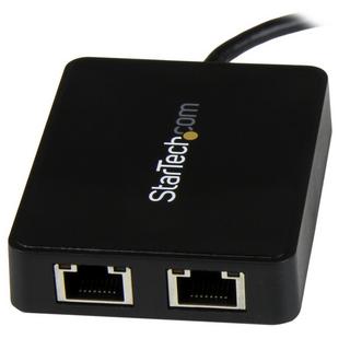 STARTECH.COM  Adattatore di Rete USB-C a doppia uscita Ethernet Gigabit con porta USB tipo-A 