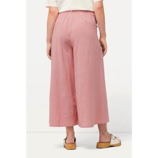 Ulla Popken  Pantaloni a 7/8 di cotone biologico con taglio della gamba largo e cintura elastica 