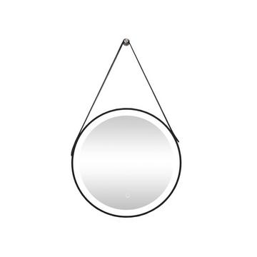 Badezimmerspiegel hängend mit Aufhänger beschlagfrei - 60 x 60 cm - Schwarze Umrandung - BORJA