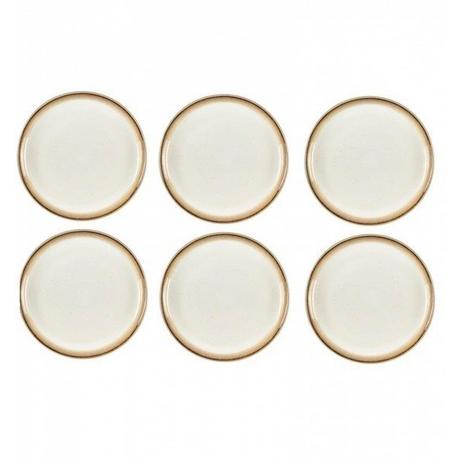 Bitz Speiseteller 17cm Grau/Creme 6 Stk., 17cm Durchmesser, Stoneware  