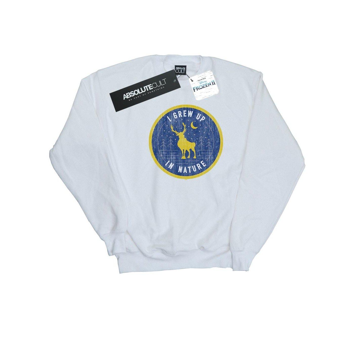 Image of Frozen 2 Sven I Grew Up In Nature Sweatshirt Unisex Weiss 152-158