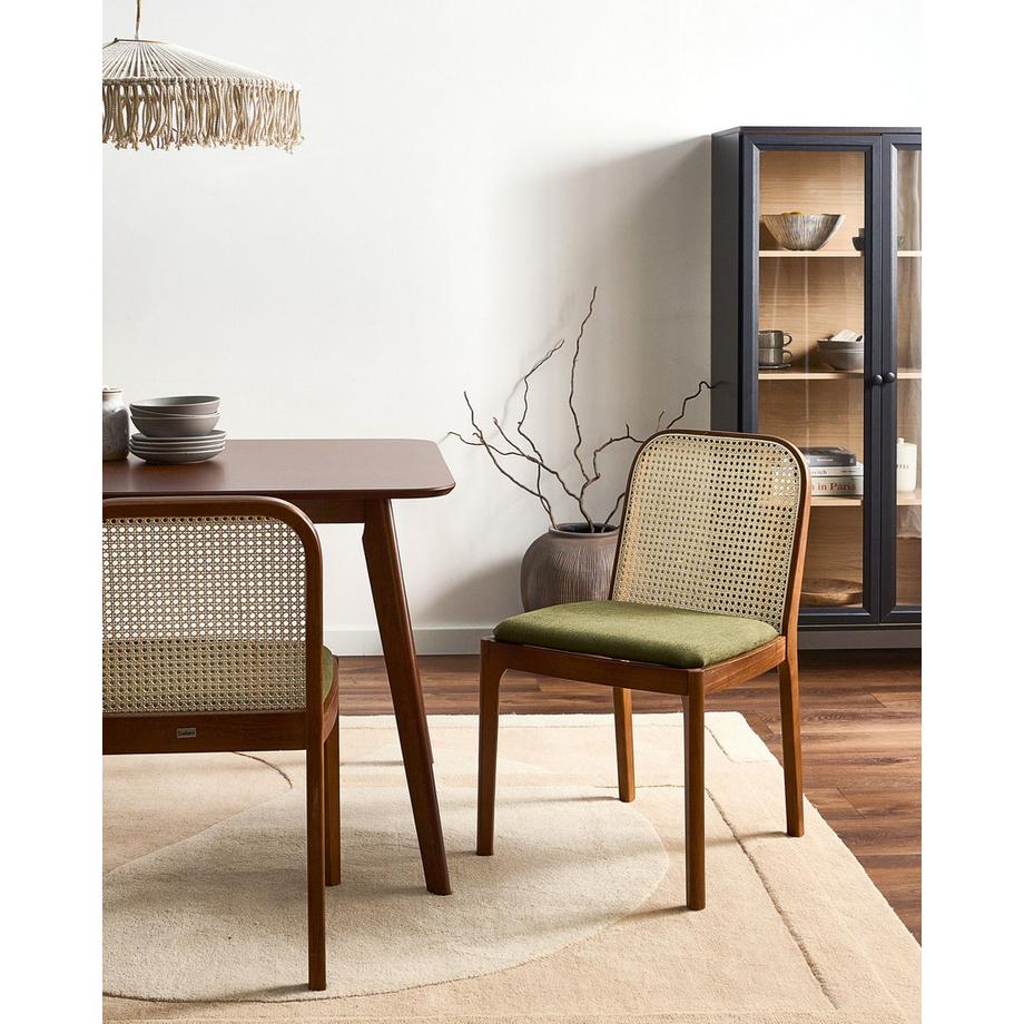 Beliani Lot de 2 chaises de salle à manger en Tissu Boho EDINA  