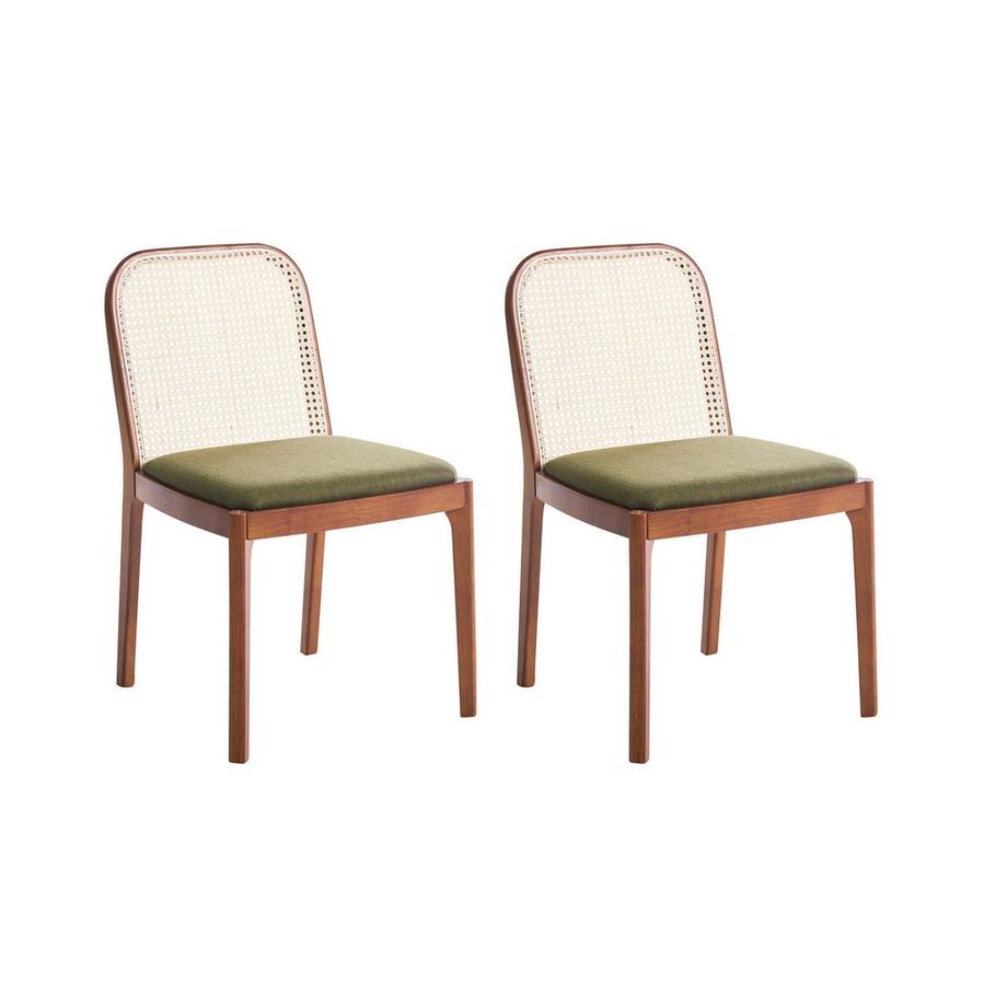Esszimmerstuhl 2er Set aus Stoff Boho EDINA