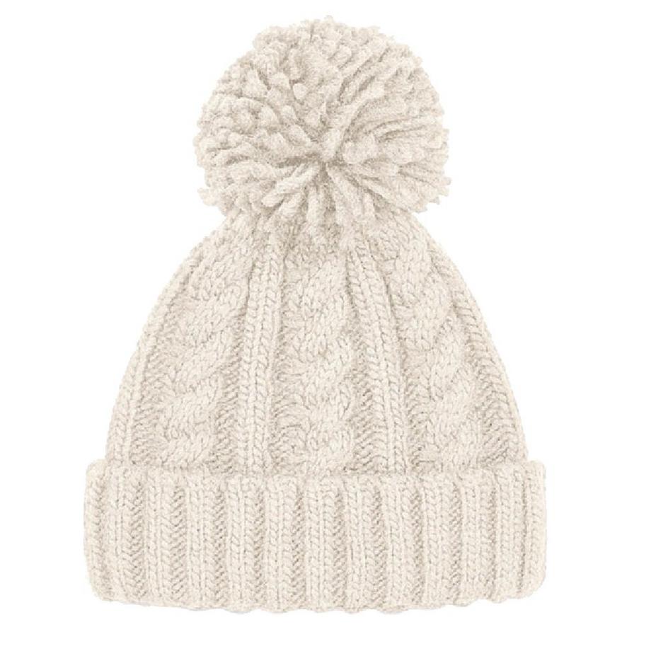 Beechfield Berretto unisex con pompon a trecce  