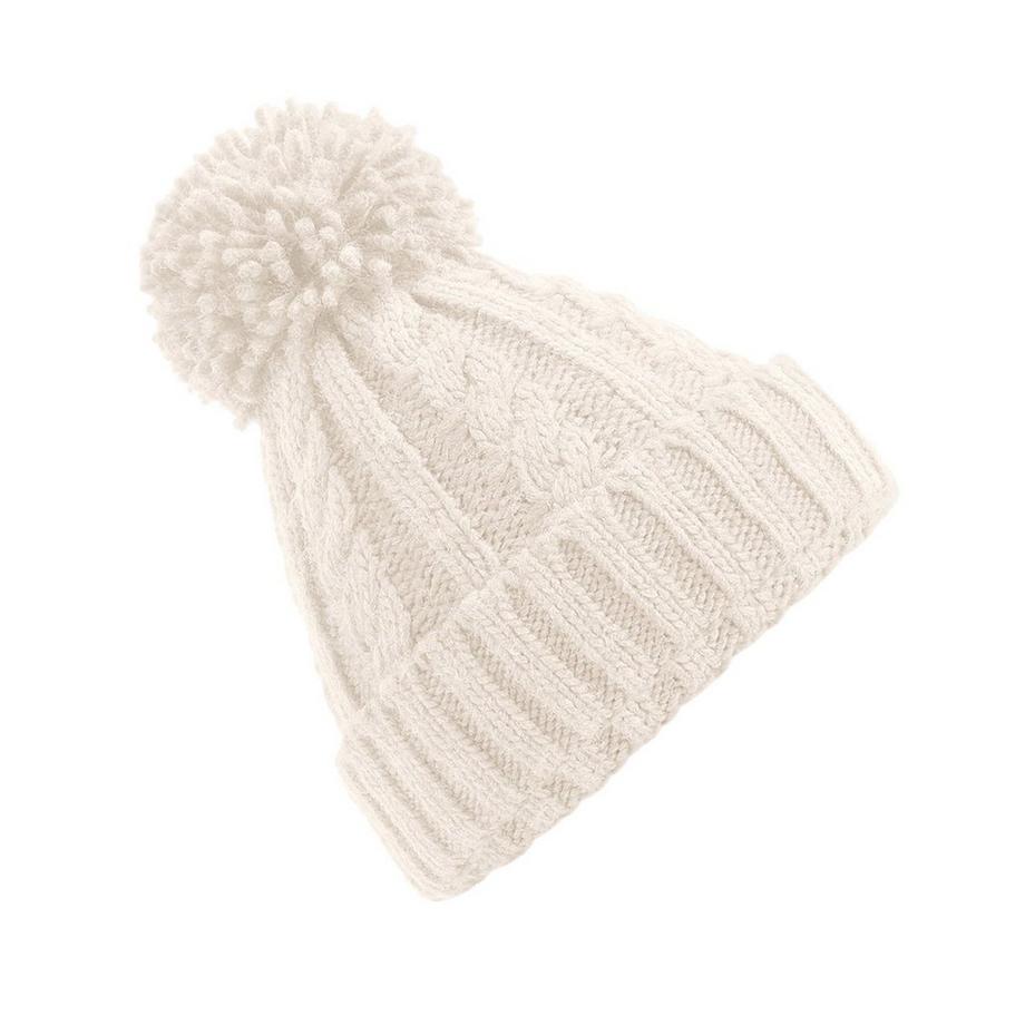 Beechfield Berretto unisex con pompon a trecce  