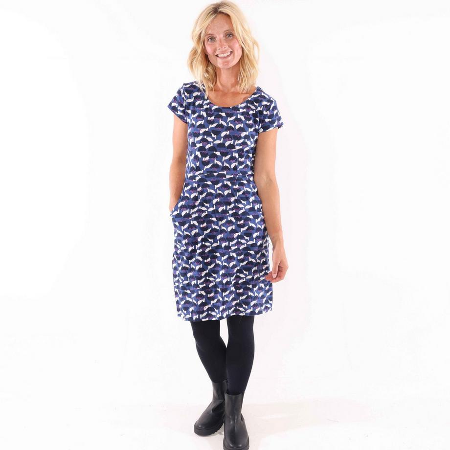 Lazy Jacks Kurzarm Bedrucktes Knielanges Kleid  