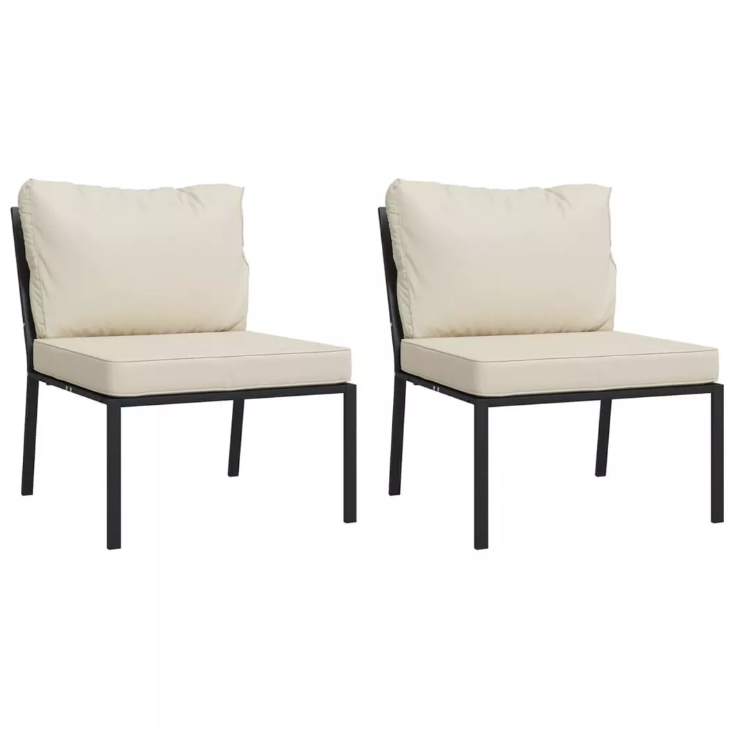 VidaXL - sedia da giardino Acciaio, One Size, Nero