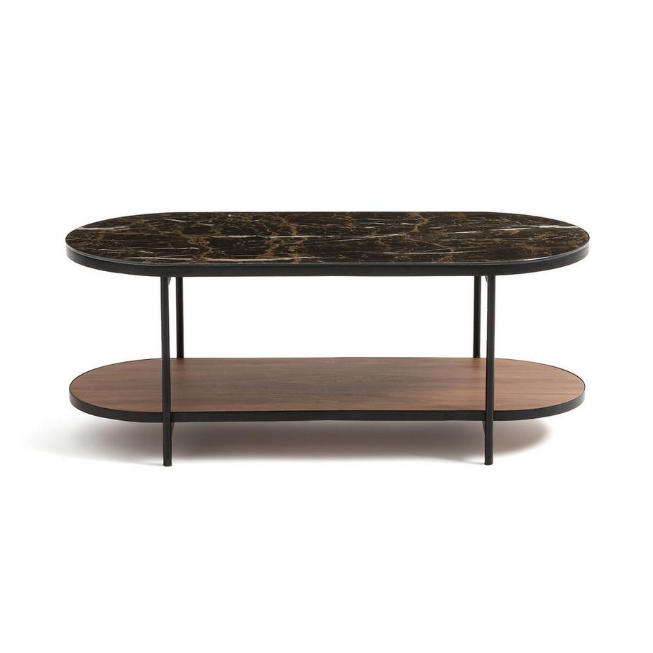 La Redoute Intérieurs Table basse plateau verre effet marbre  