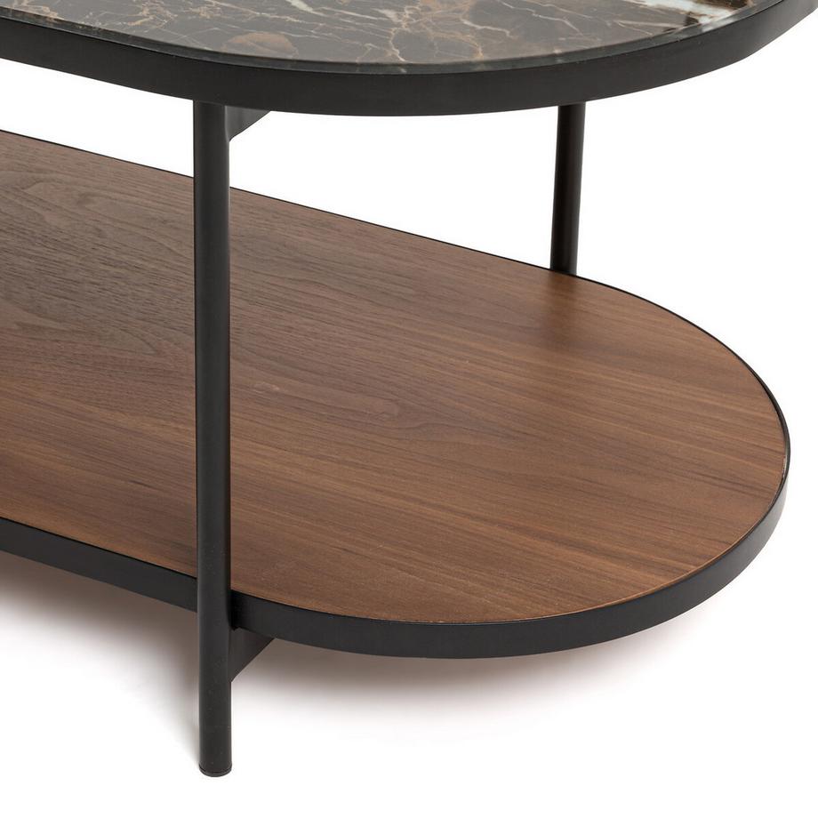 La Redoute Intérieurs Table basse plateau verre effet marbre  