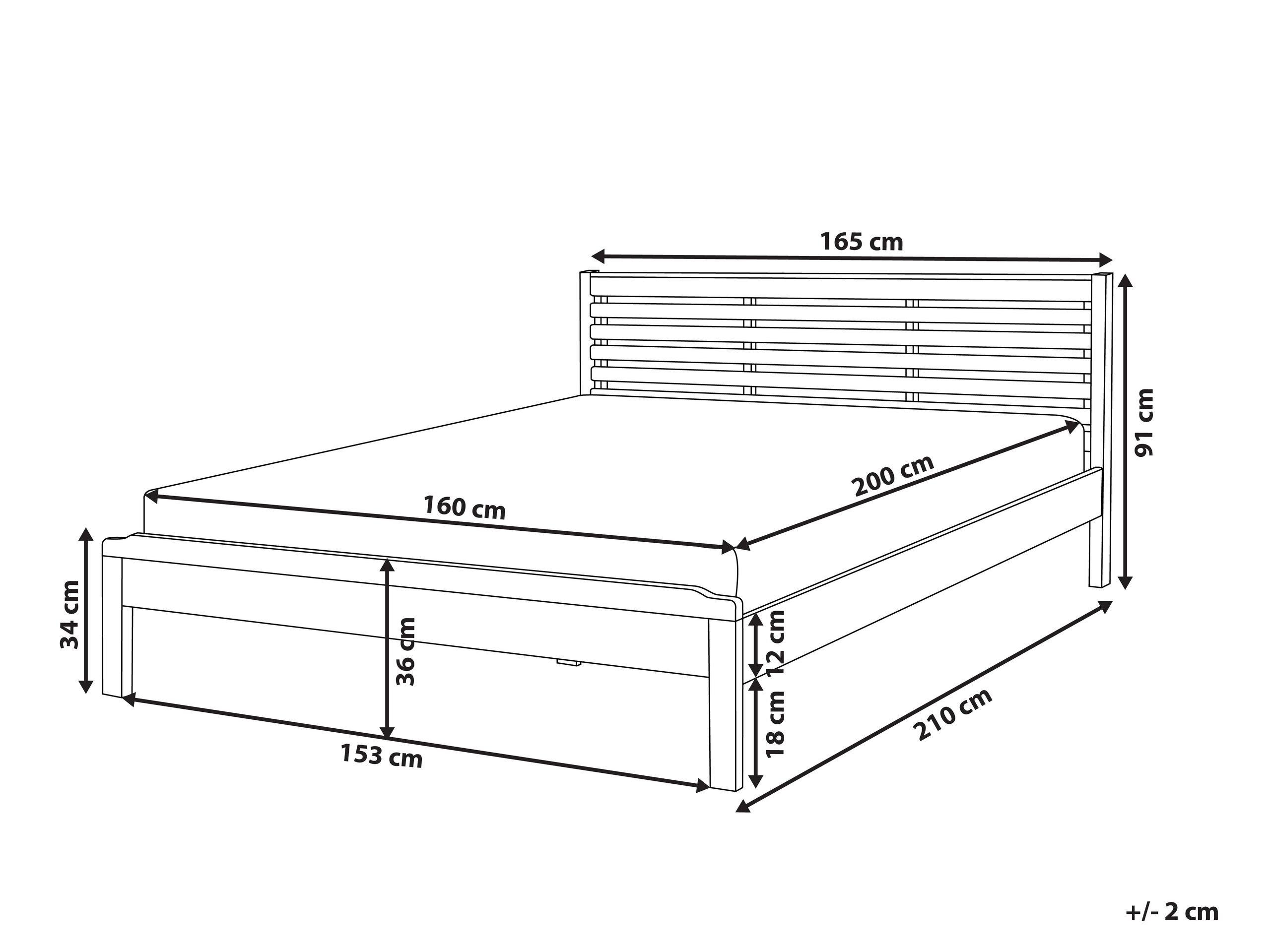 Beliani Letto con rete a doghe en Legno di pino Scandinavo CARNAC  