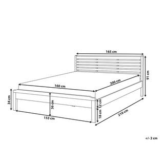 Beliani Letto con rete a doghe en Legno di pino Scandinavo CARNAC  