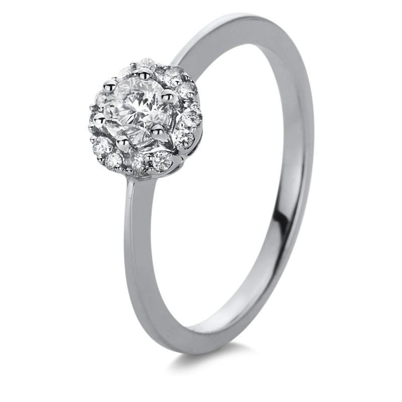 Image of Ring 750/18k Weissgold Diamant 0.34ct. Damen Silber ONE SIZE