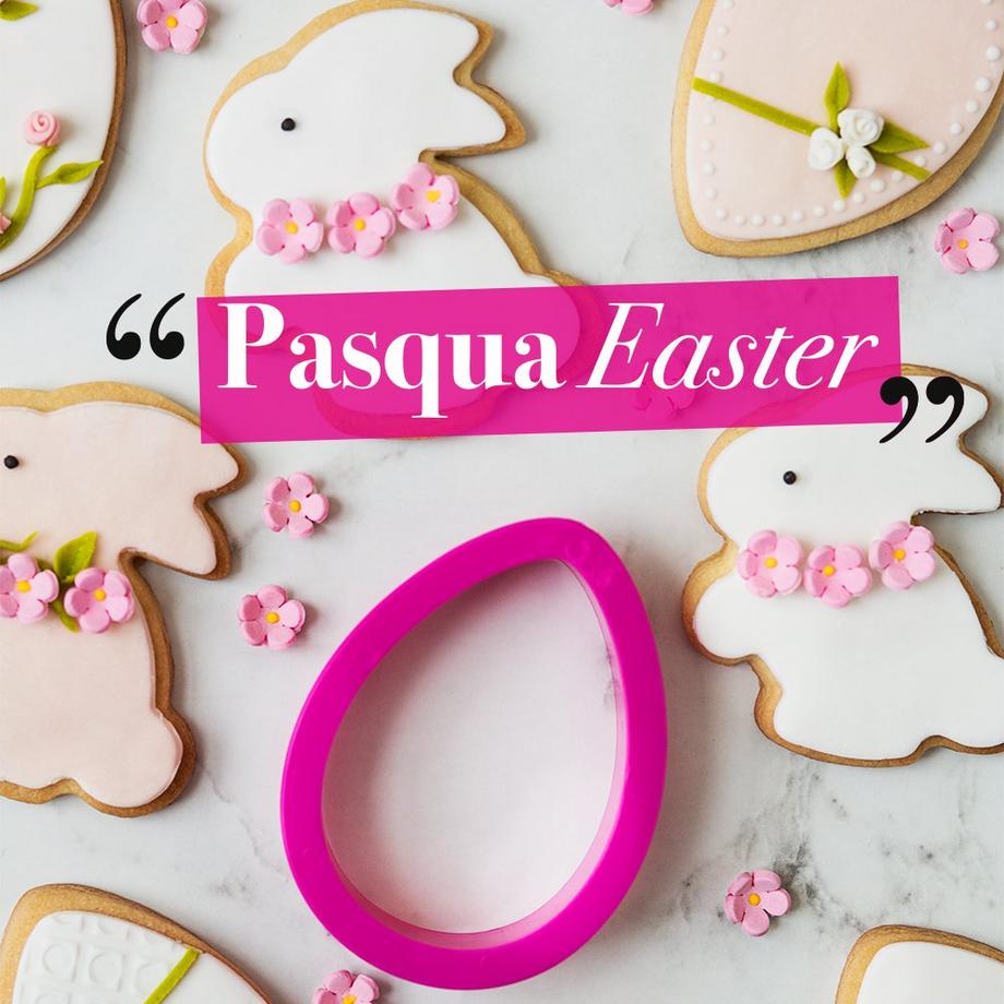 Decora Set di tagliabiscotti Testa di coniglio e uovo di Pasqua  