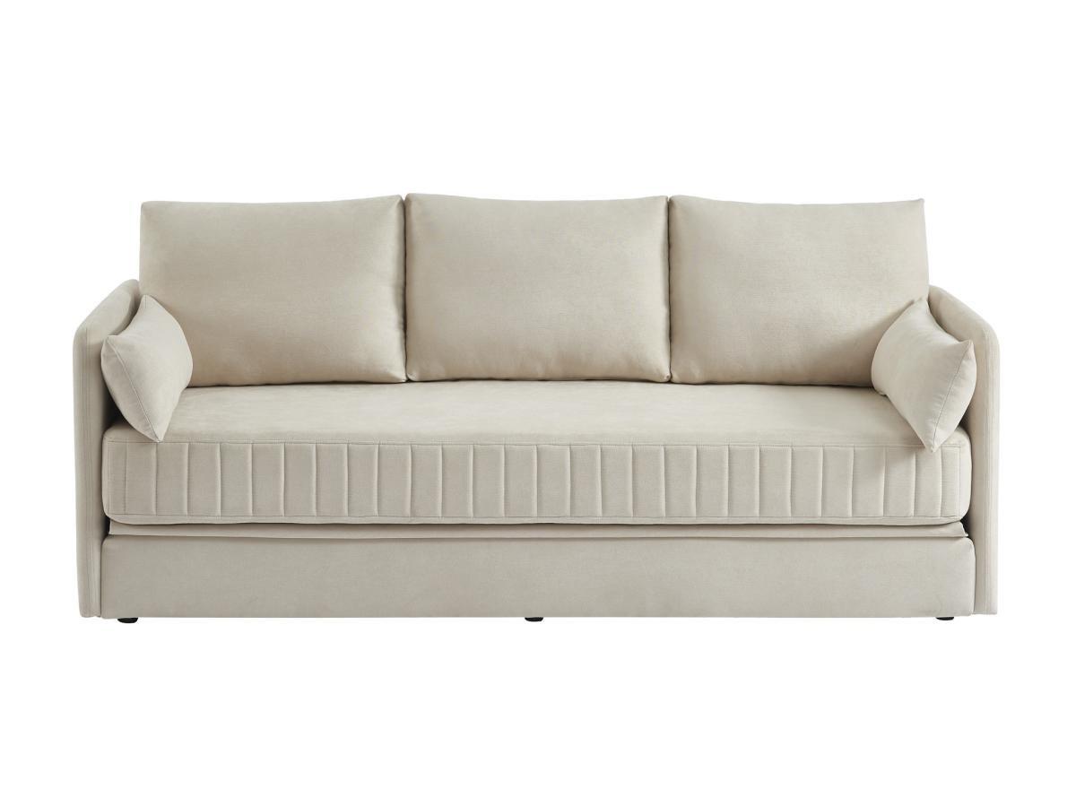 Vente-unique Sofa 3-Sitzer mit Schlaffunktion - Stoff - Beige - GRECCO  