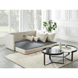 Vente-unique Sofa 3-Sitzer mit Schlaffunktion - Stoff - Beige - GRECCO  