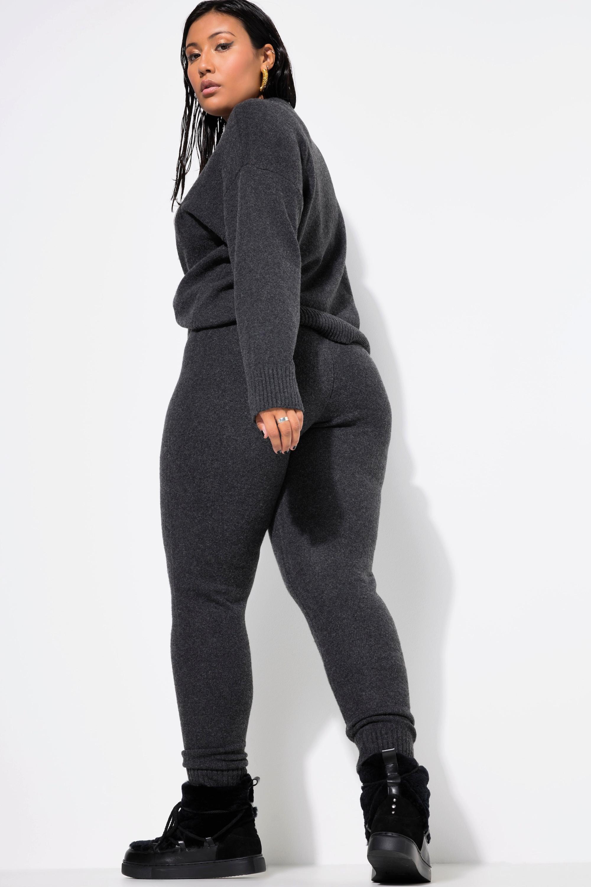 Studio Untold Pantalon en maille Jambe droite Taille élastique  