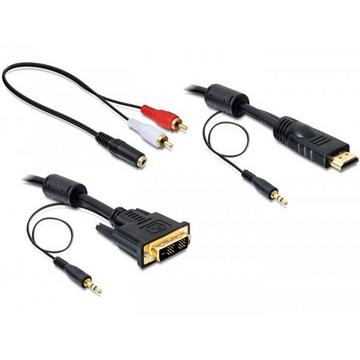 DeLOCK 84455 câble vidéo et adaptateur 2 m DVI-D HDMI Noir