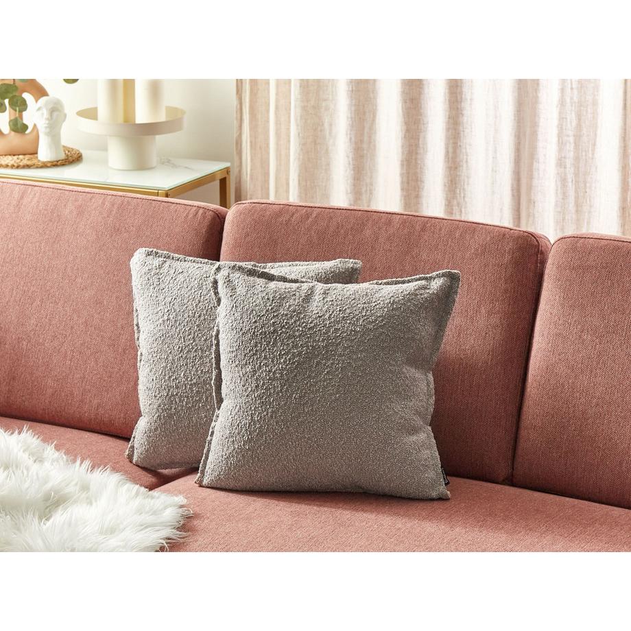 Beliani Dekokissen 2er Set aus Bouclé Skandinavisch SENECIA  