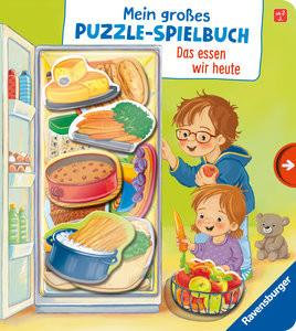 Mein großes Puzzle-Spielbuch: Das essen wir heute Rulff, Mila; Hebrock, Andrea (Illustrationen) Gebundene Ausgabe 