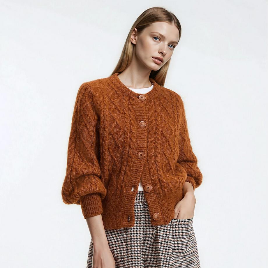 La Redoute Collections Zopf-Strickjacke  