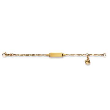 Plaketten-Armband Engel Gelbgold 750 Figaro, 1.7mm, 14cm