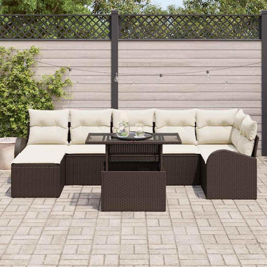 VidaXL Ensemble de canapé de jardin poly rattan  