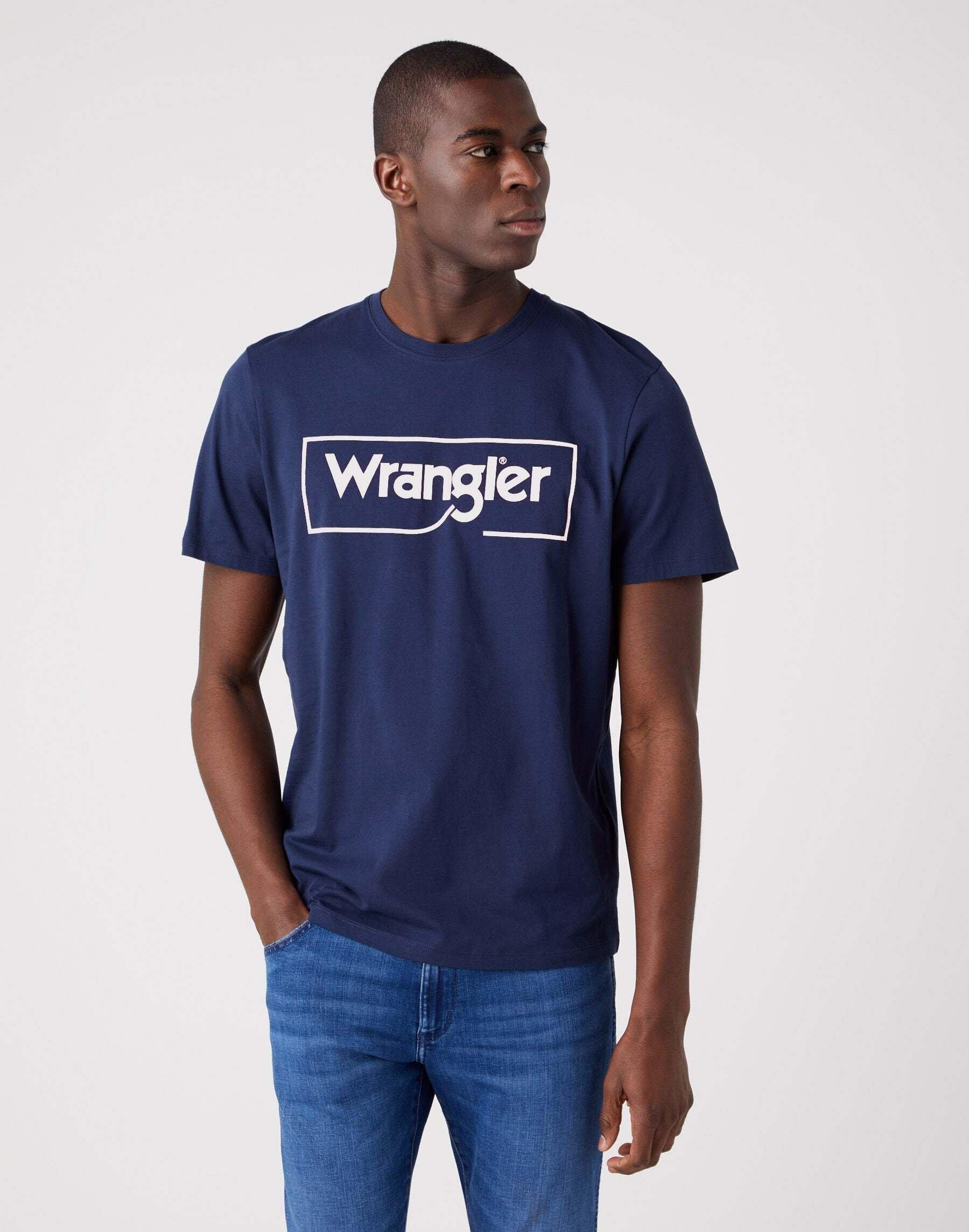 Image of T-shirt Frame Logo Herren Marine M