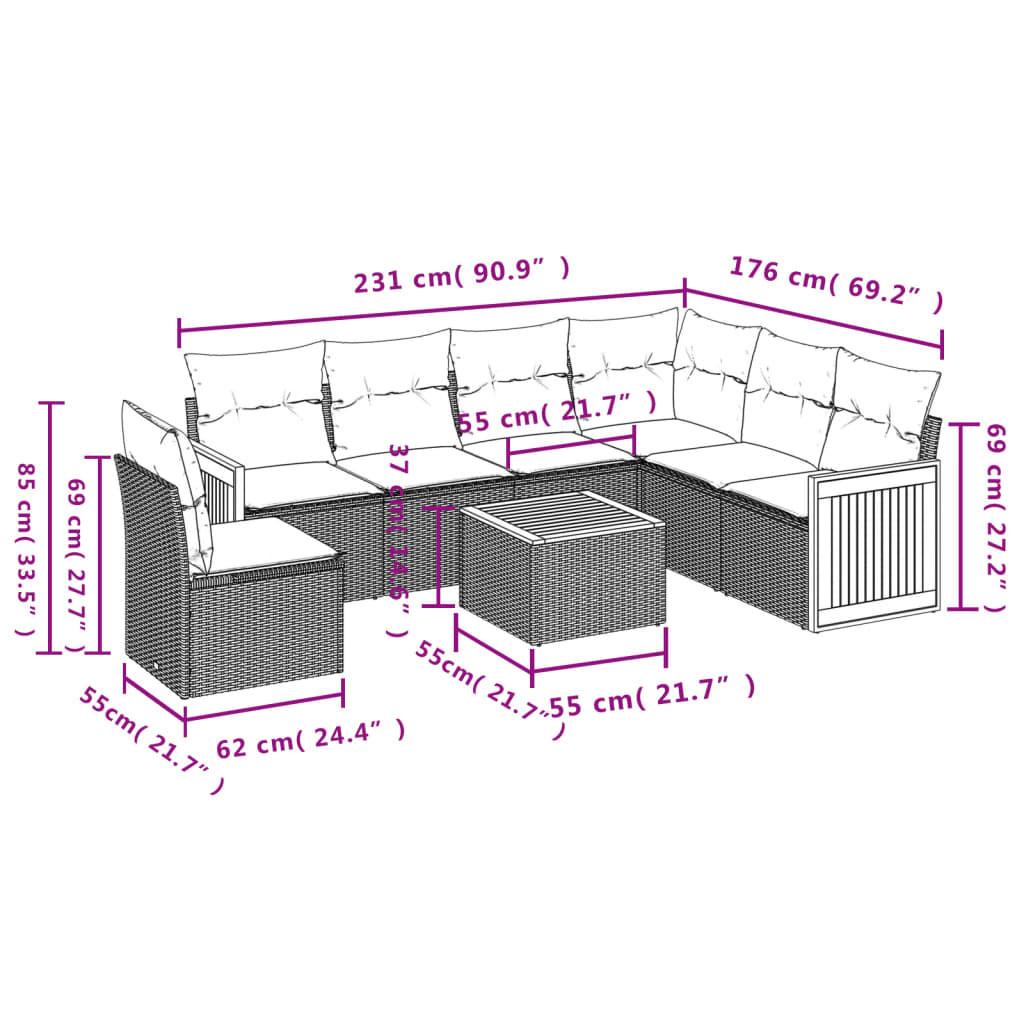 VidaXL Ensemble de canapés de jardin rotin synthétique  