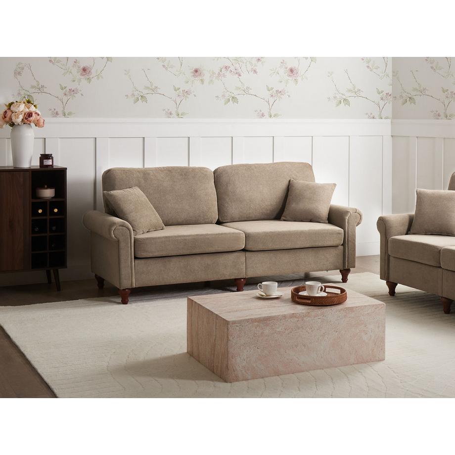 Beliani Canapé 3 places en Tissu Scandinave GINNERUP  